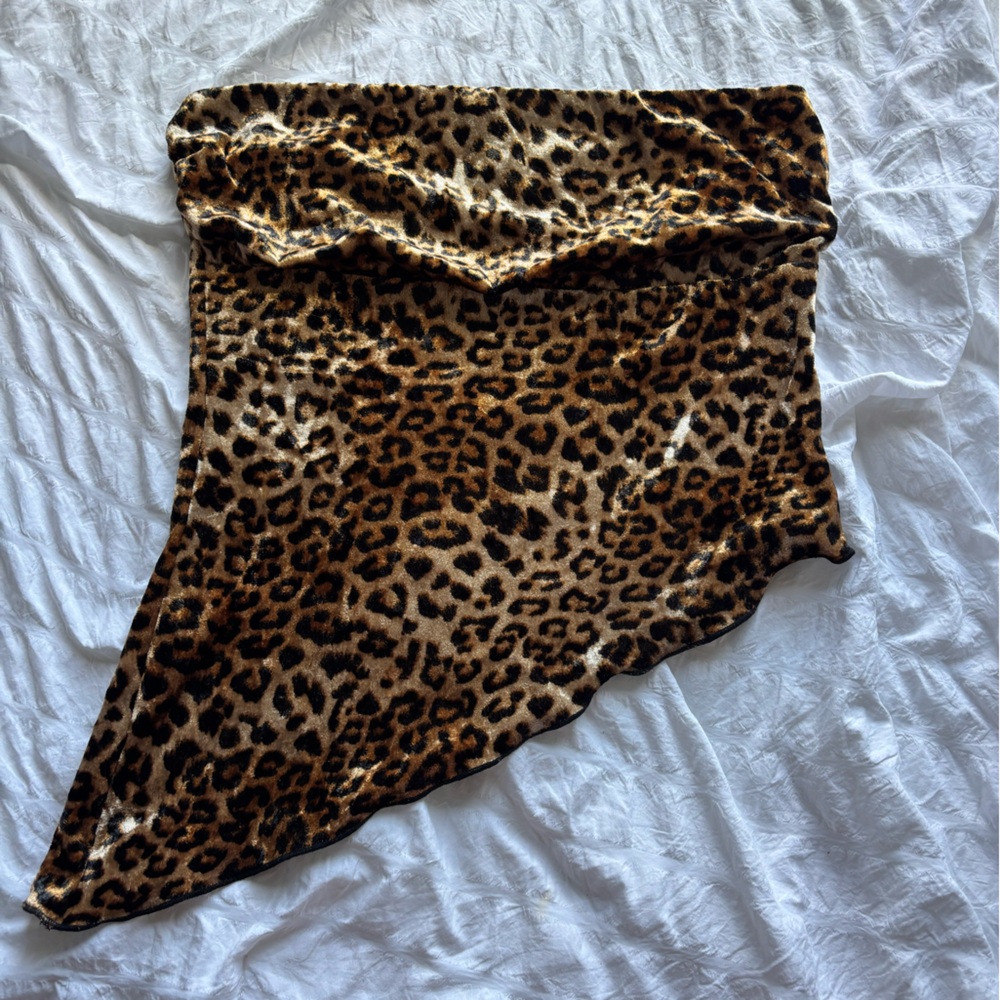 Leopard Print Velvet tube top